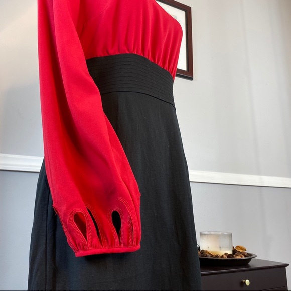 White House Black Market Red and Back Dress - Picture 3 of 6